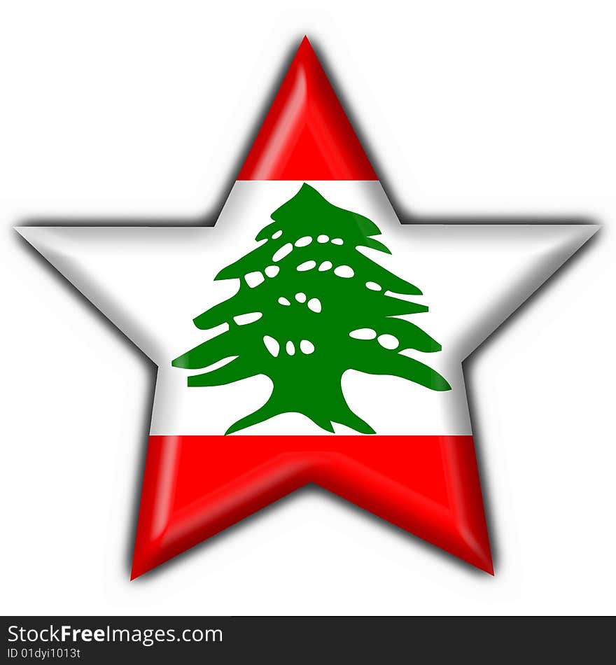 Lebanon button flag - 3d made. Lebanon button flag - 3d made