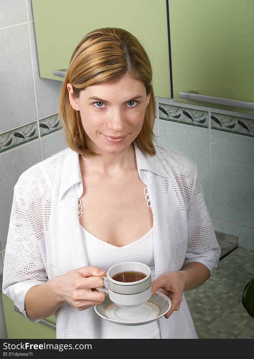 Girl drinking coffee