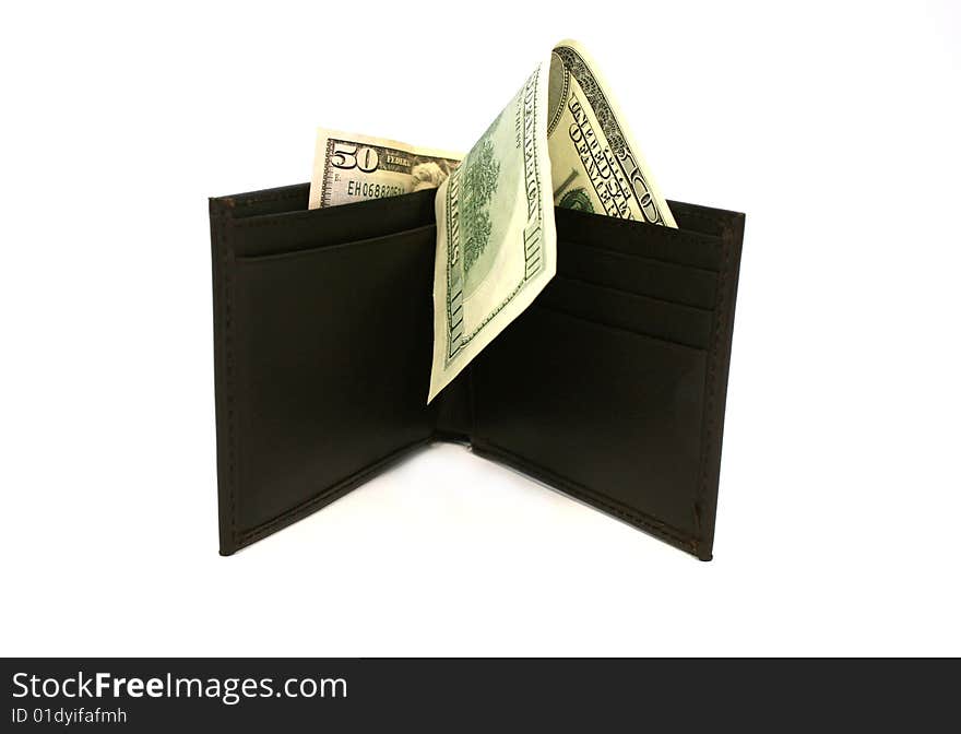 Wallet with dollars