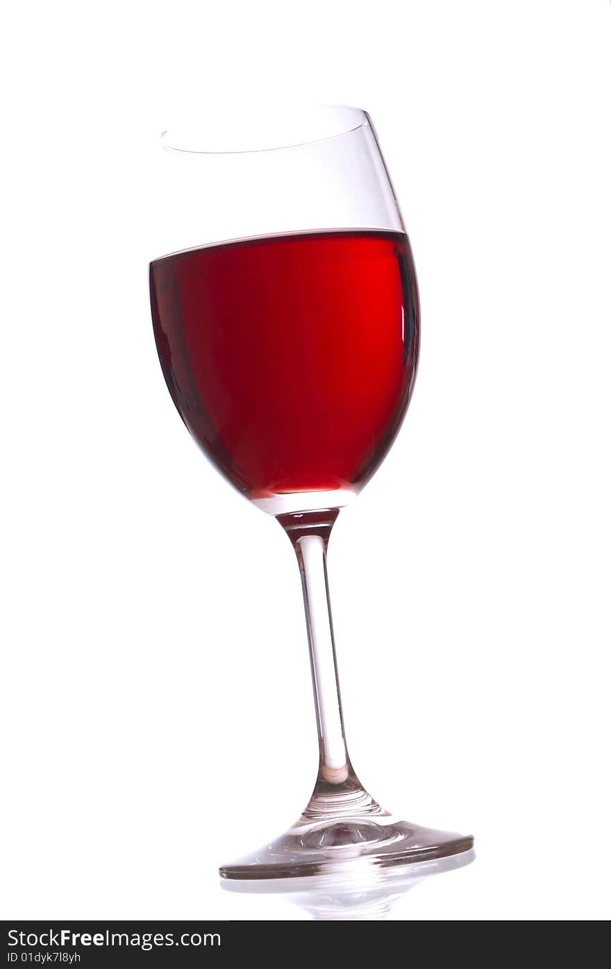 Glass with red wine