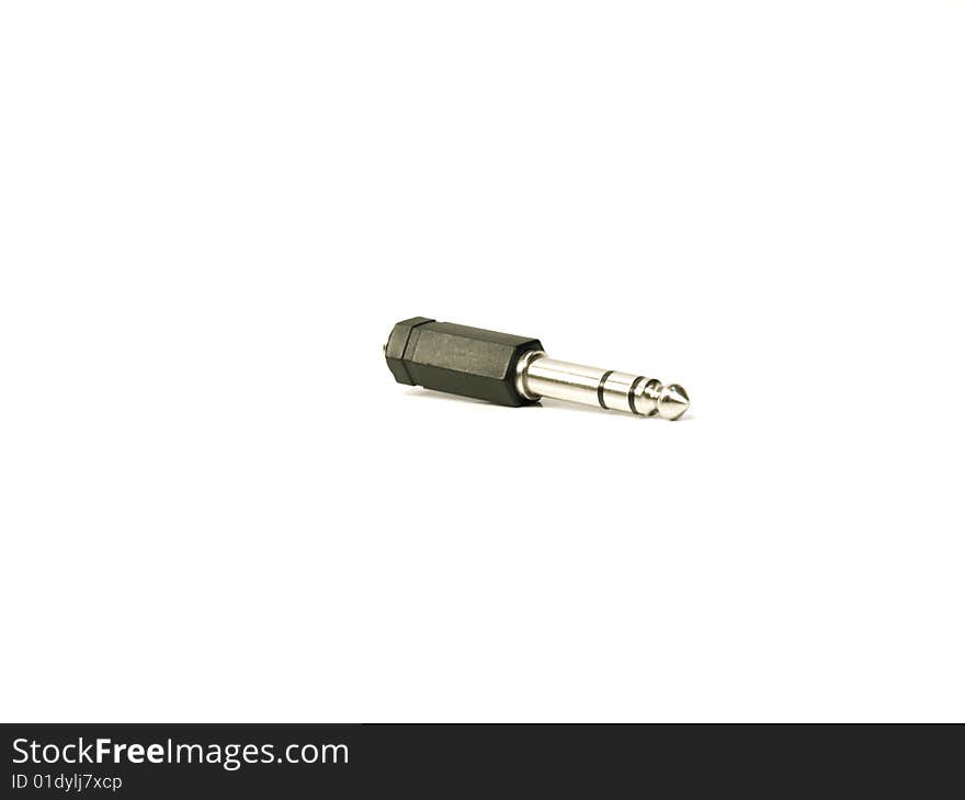 Cable jack on white background