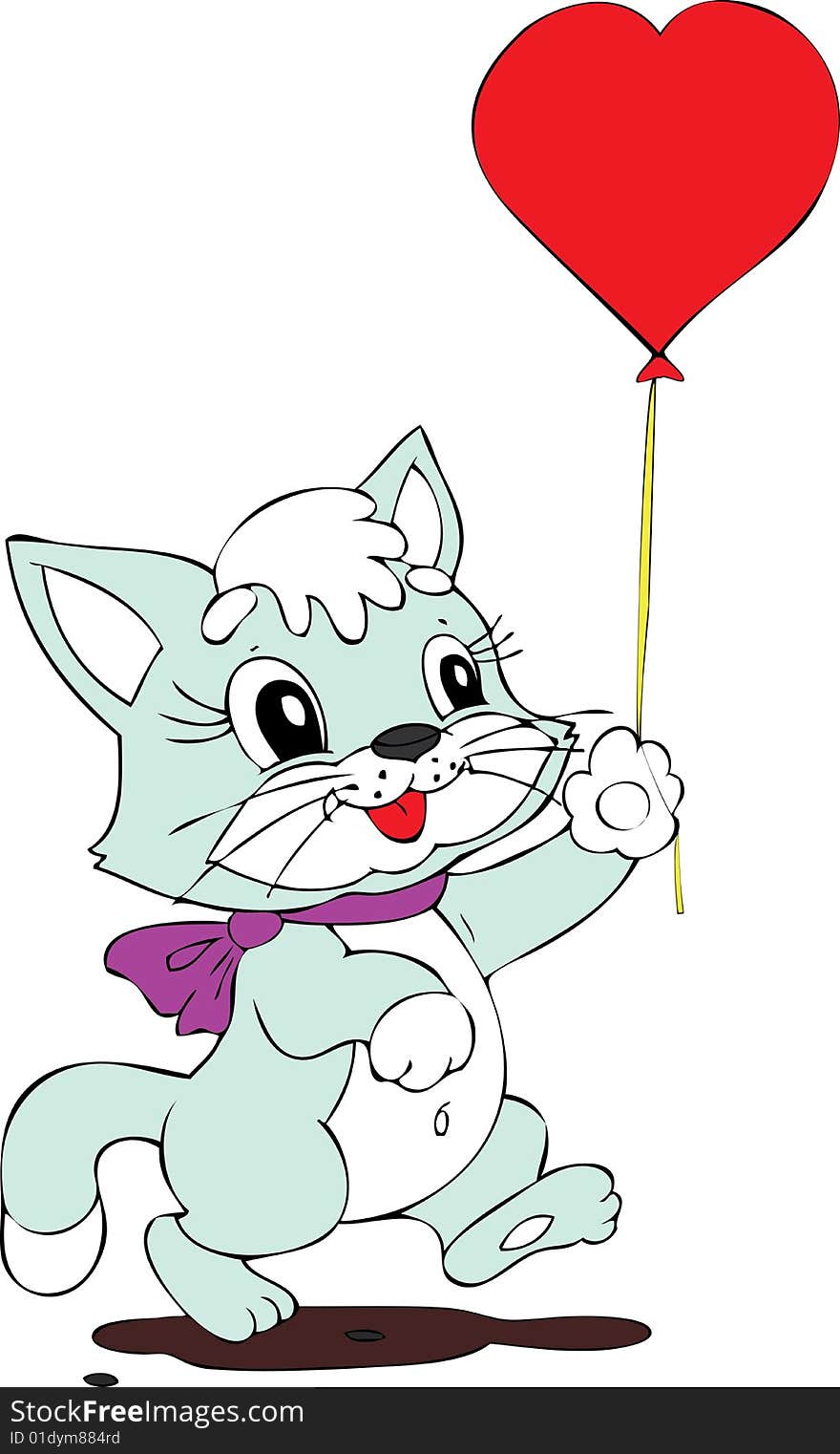 Illustration of the amusing cat with small ball. Illustration of the amusing cat with small ball