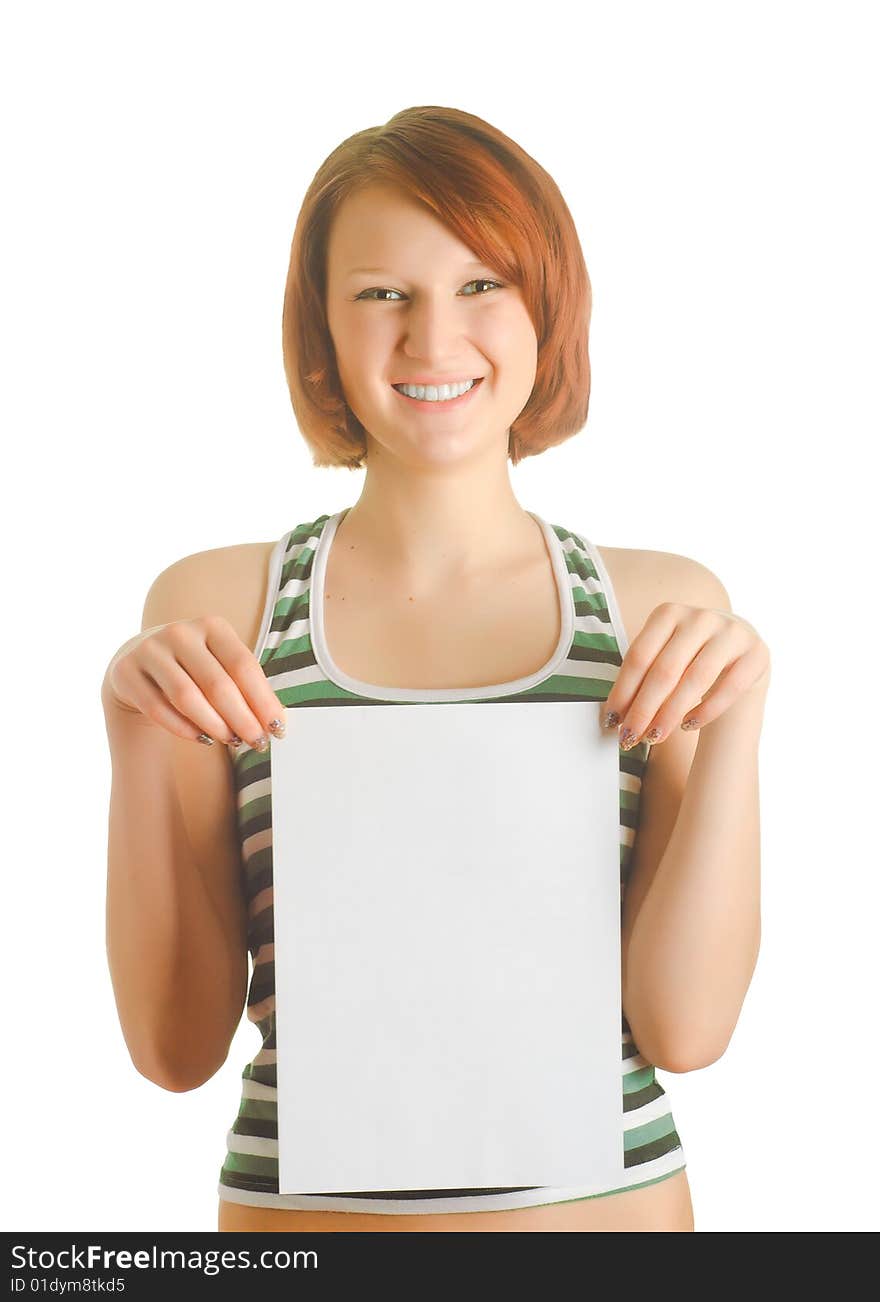 Young girl with sheet of paper