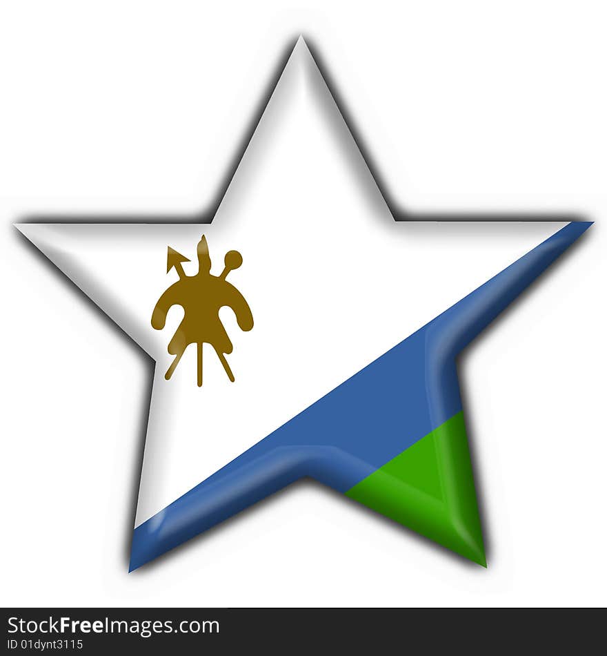 Lesotho button flag star shape