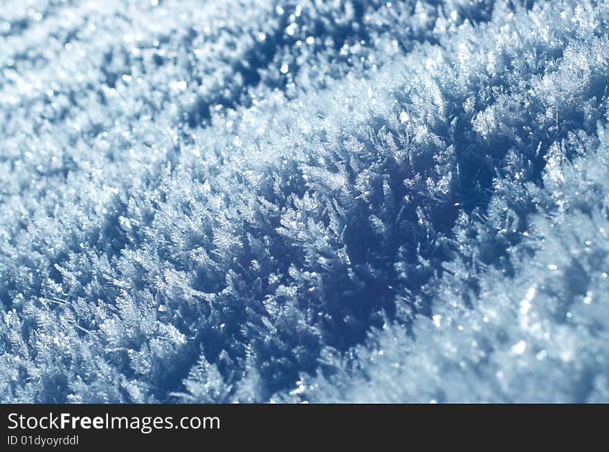 Snow texture (shallow DOF) on sunny day