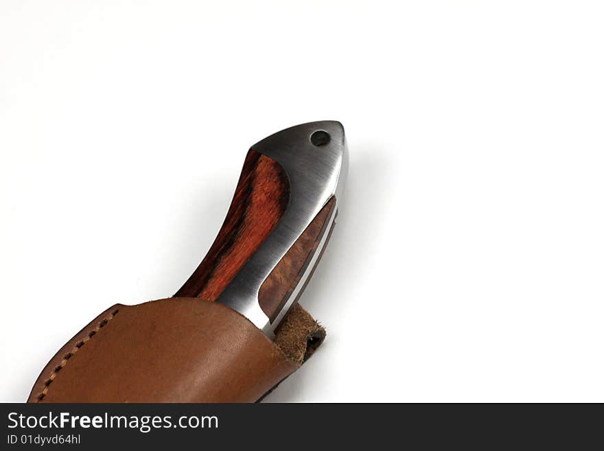 Macro shot of a haft of hunting knife. Macro shot of a haft of hunting knife