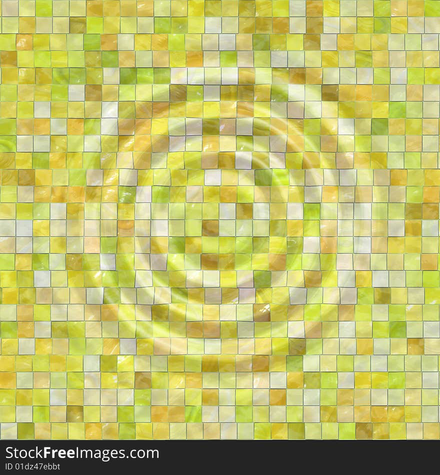 Illustration of mosaic texture with rippled waves