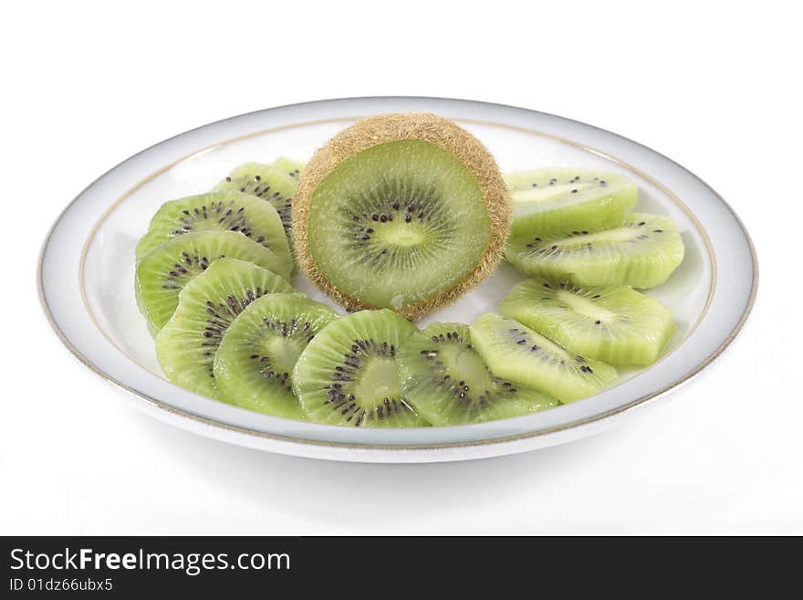 Kiwi Fruit Slices On Saucer