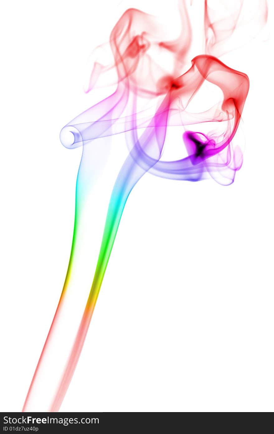 Abstract rainbow smoke background isolated