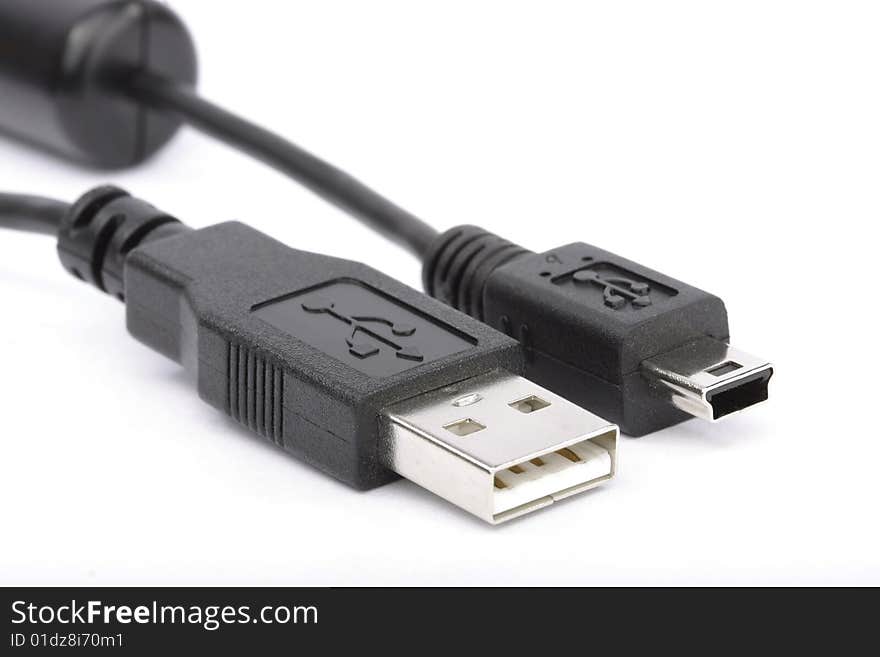 Usb Cable On White Background