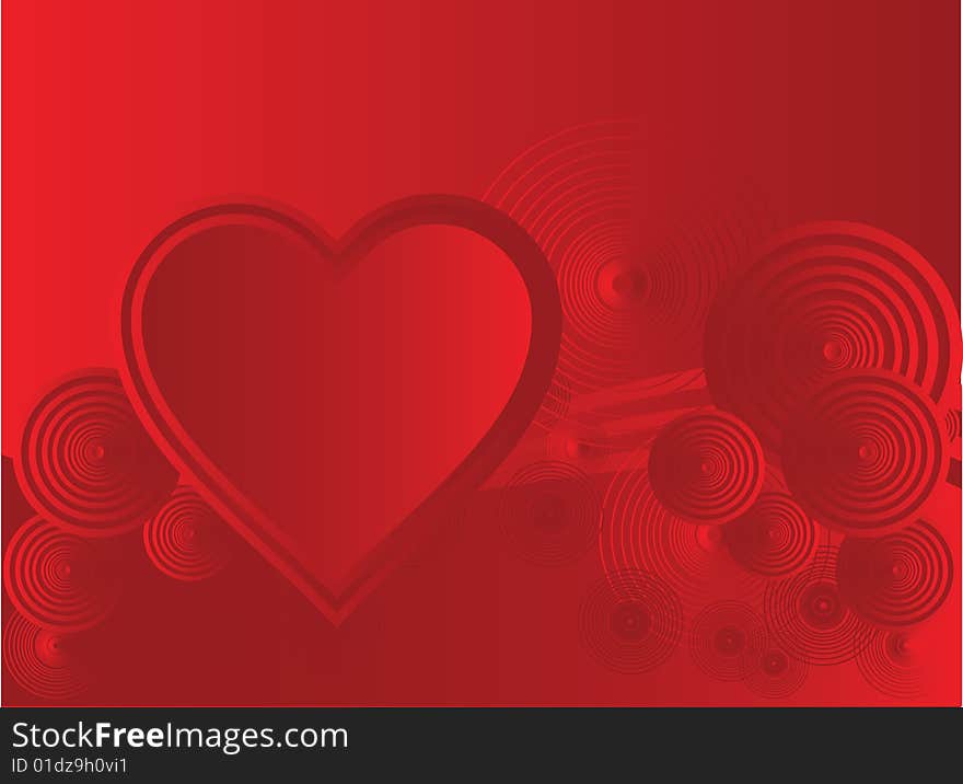 Valentines Day background with Hearts, floral and wave pattern, element for design, vector illustration