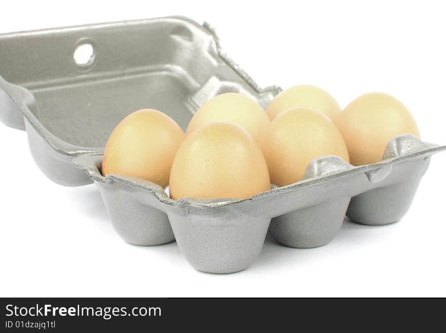 Eggs carton isolated on white