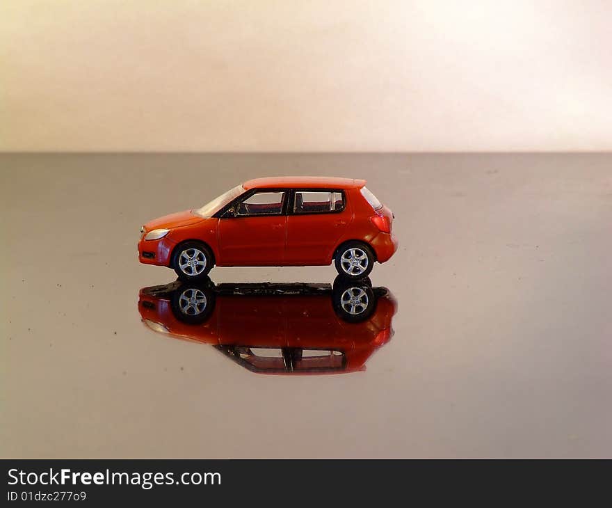 Model of red škoda fabia