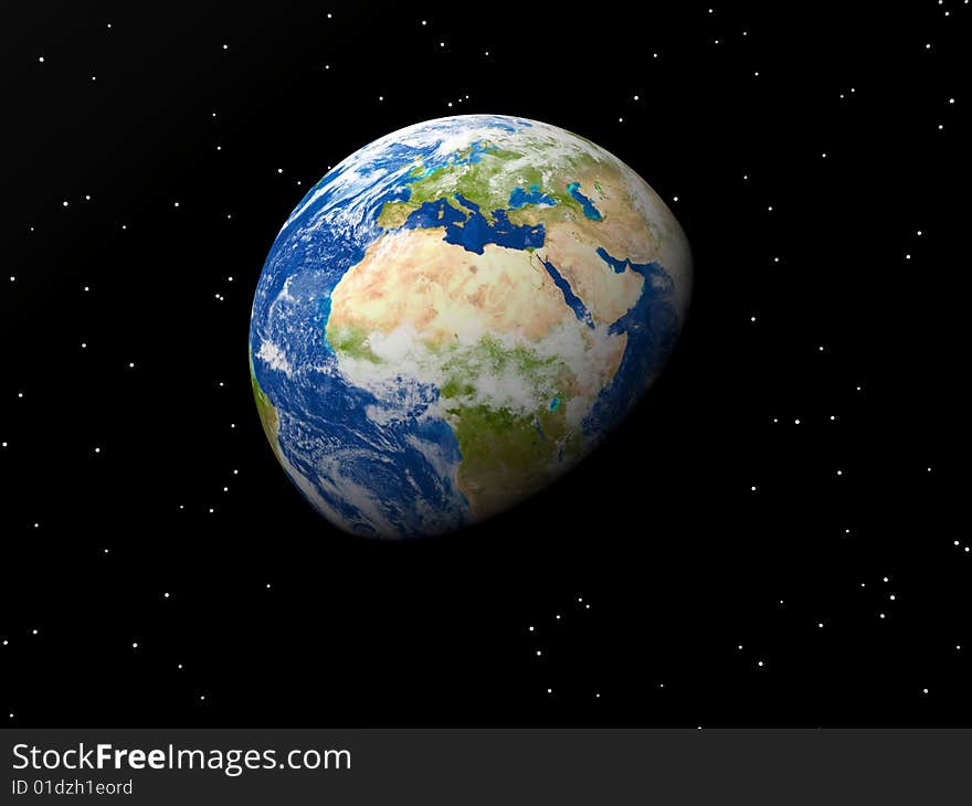 Earth on the sky background