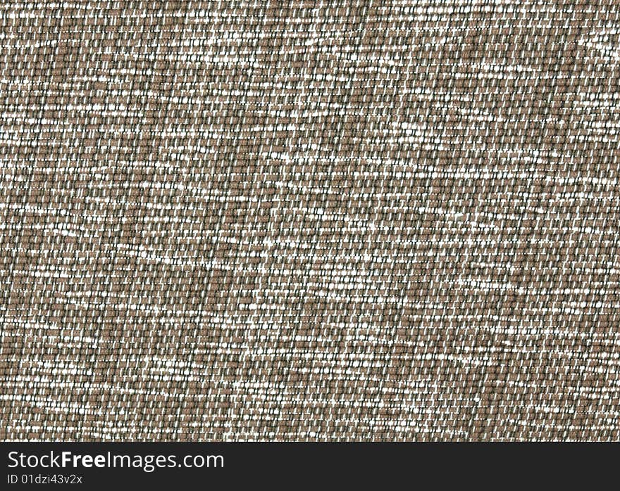 A cotton woven white and brown textile with slanted pattern. A cotton woven white and brown textile with slanted pattern.