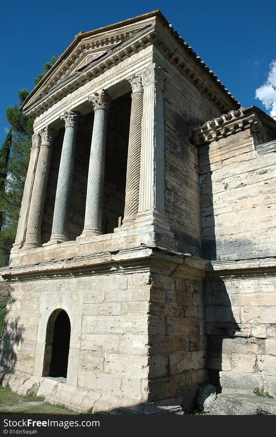 Roman temple in umbria close to spoleto