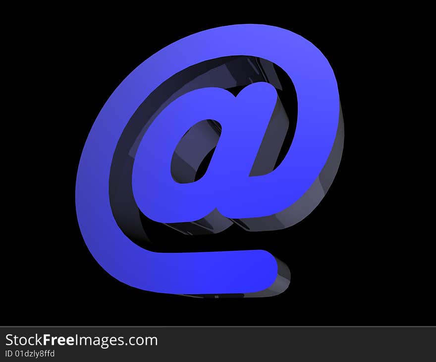 Email symbol isolated in black background