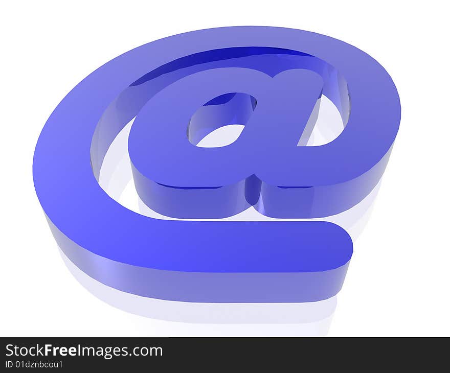 Blue email symbol isolated in white background