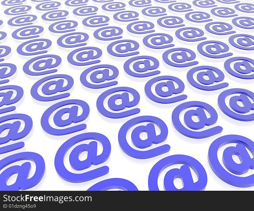 Blue email isolated in white background. Blue email isolated in white background