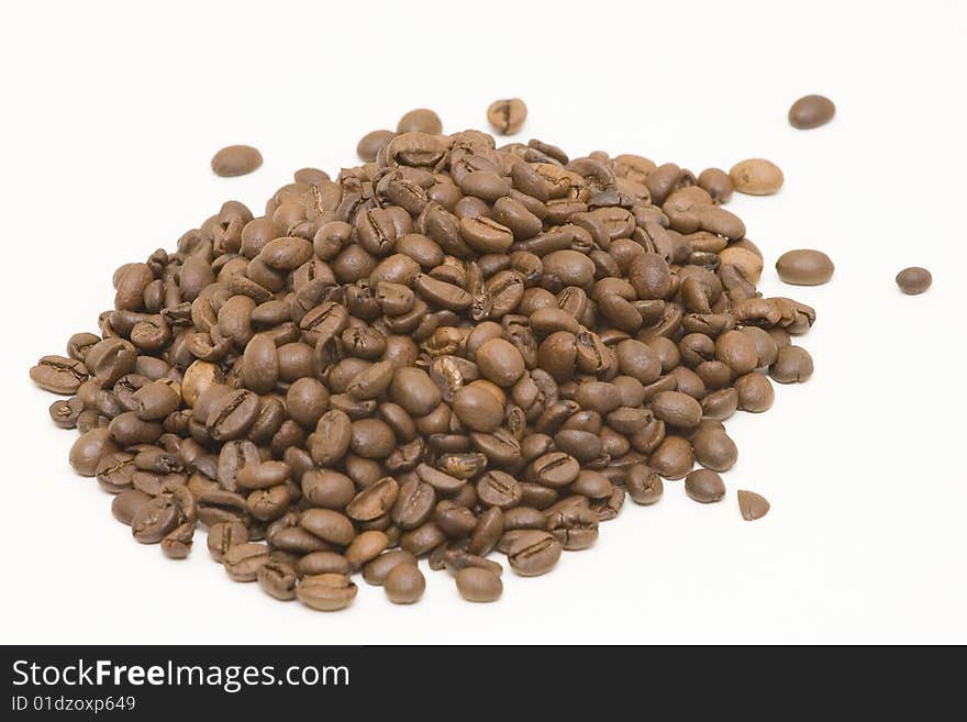 Coffee beans on white background