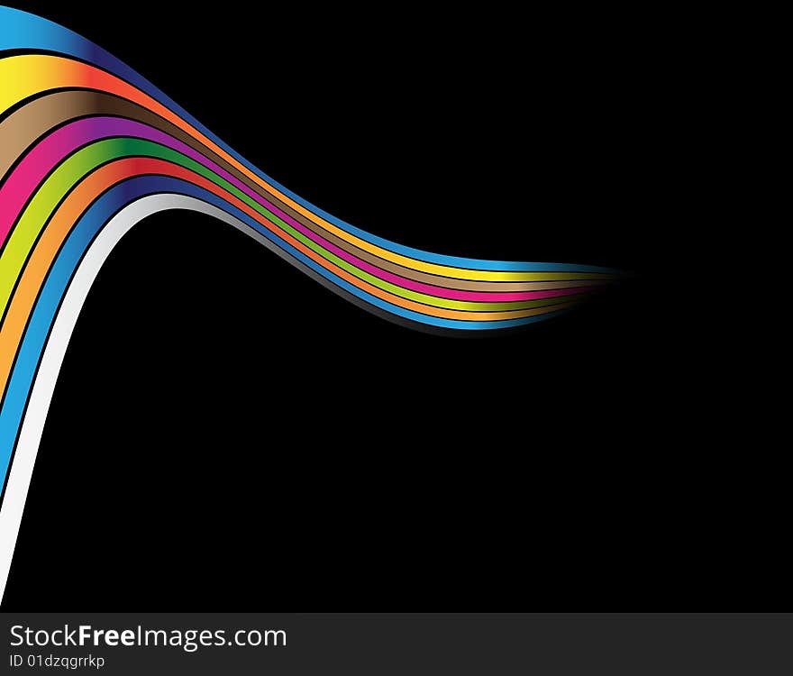 Colorful lines on the black background. Colorful lines on the black background