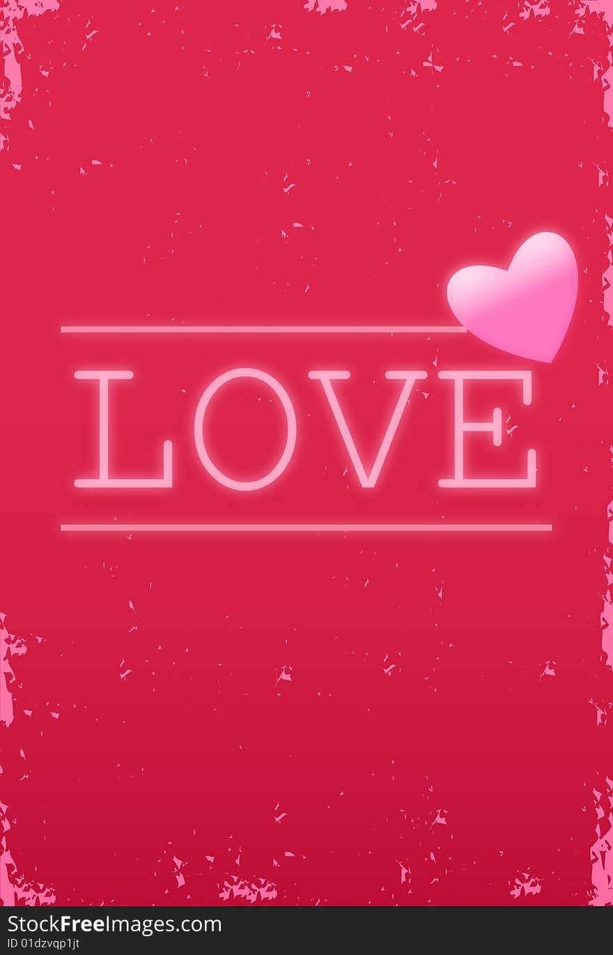 Love abstract background vector illustration with speckled border