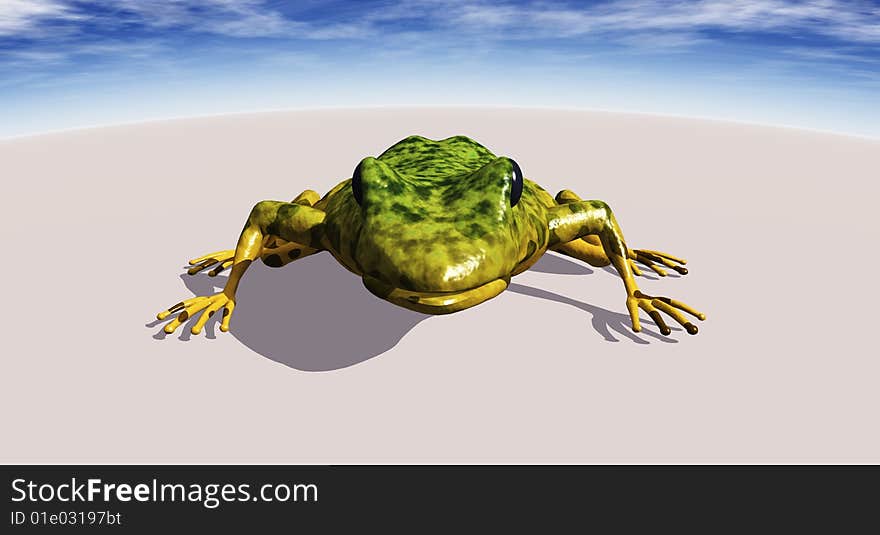 Ecological abstract with a frog