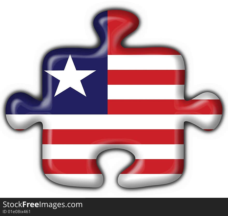 Liberia button flag - 3d made. Liberia button flag - 3d made