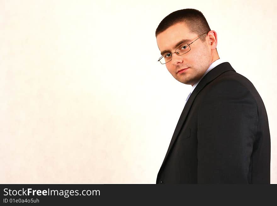 Young businessman on isolated background. Young businessman on isolated background