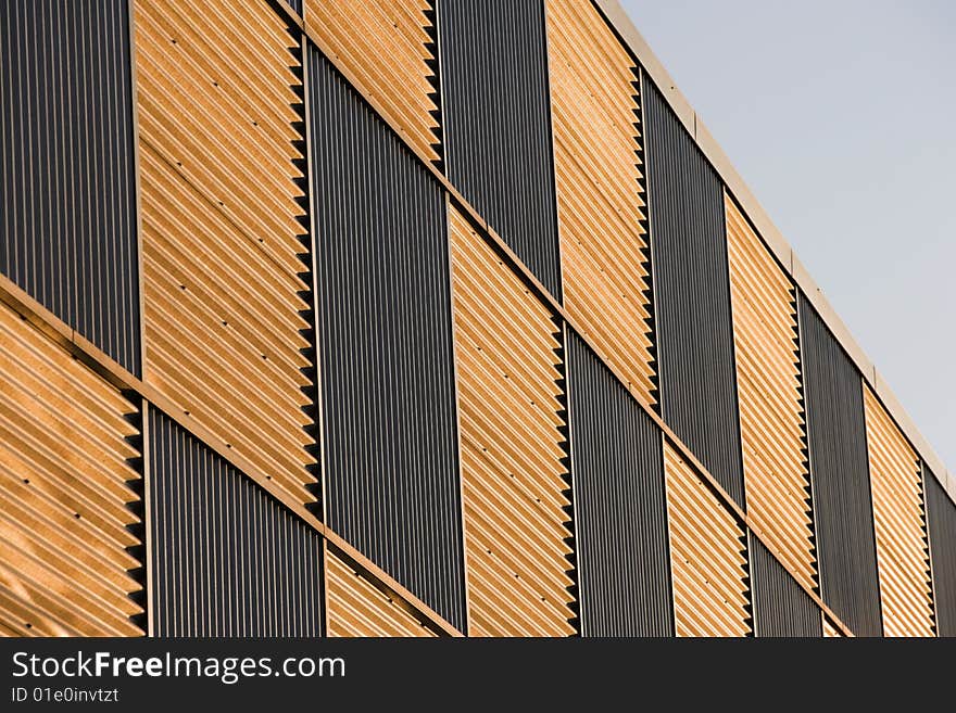 Corrugated Facade At Sunset