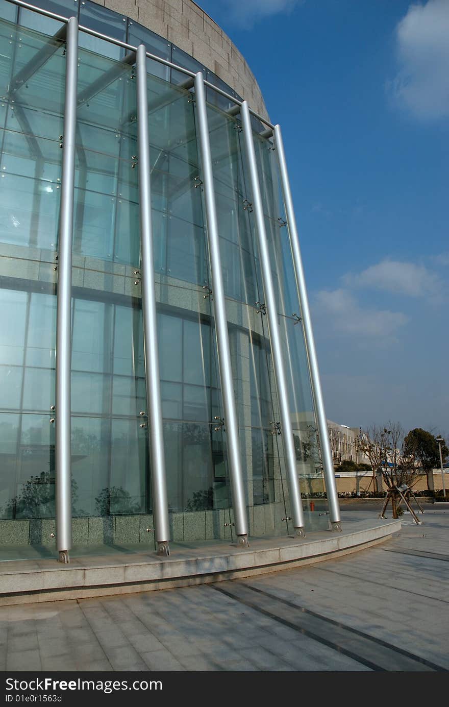 Modern building wiht blue sky