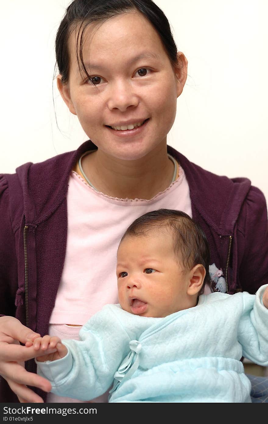 Photo of baby and his mother. Photo of baby and his mother.