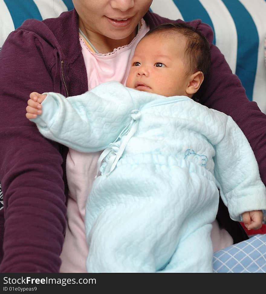 Photo of baby and his mother. Photo of baby and his mother.