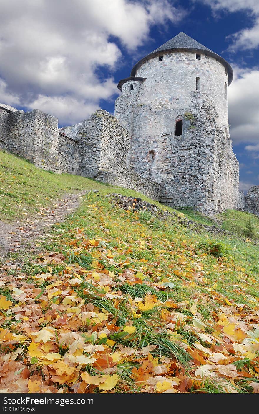 Ruins of an ancient castle Cesis in the autumn. Ruins of an ancient castle Cesis in the autumn.