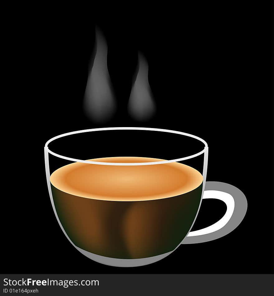 Hot coffee cup, vector illustration