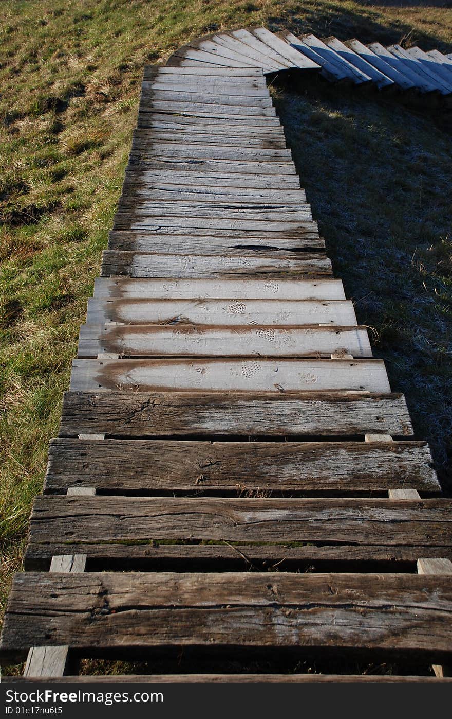 Icy Stair Way Down The Hill