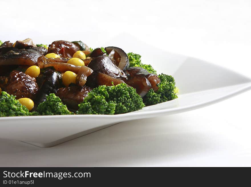 Chinese Food, Sea Cucumber With Mushroom