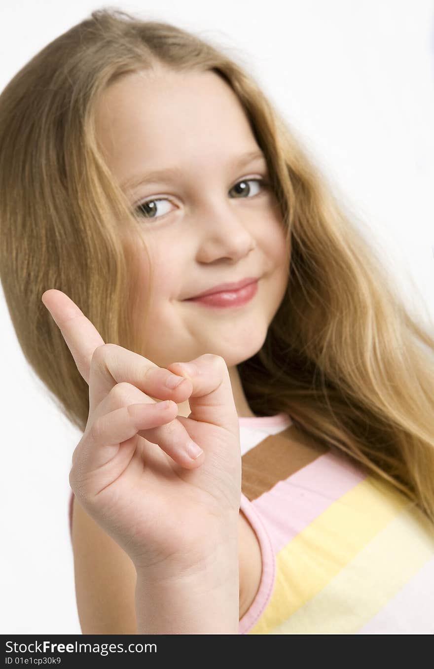 Portrait of a young girl on a white background. Portrait of a young girl on a white background