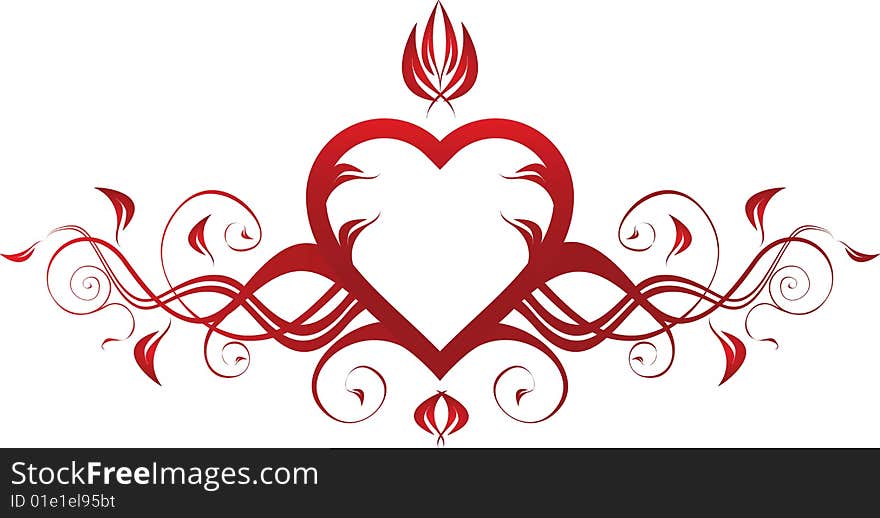 Valentines Day background with Hearts, floral and wave pattern, element for design, vector illustration. Valentines Day background with Hearts, floral and wave pattern, element for design, vector illustration