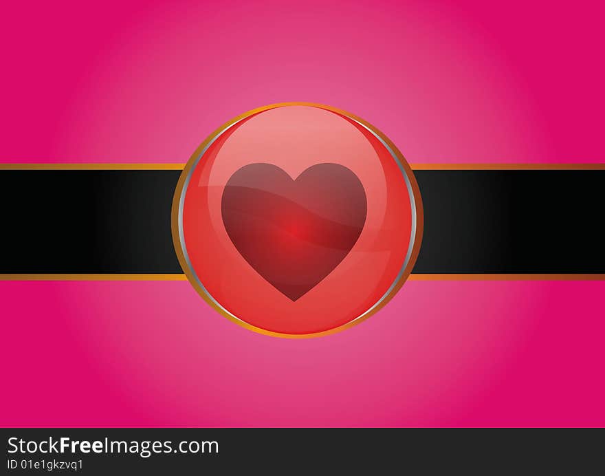 Heart illustration icon in abstract pink and black background. Heart illustration icon in abstract pink and black background