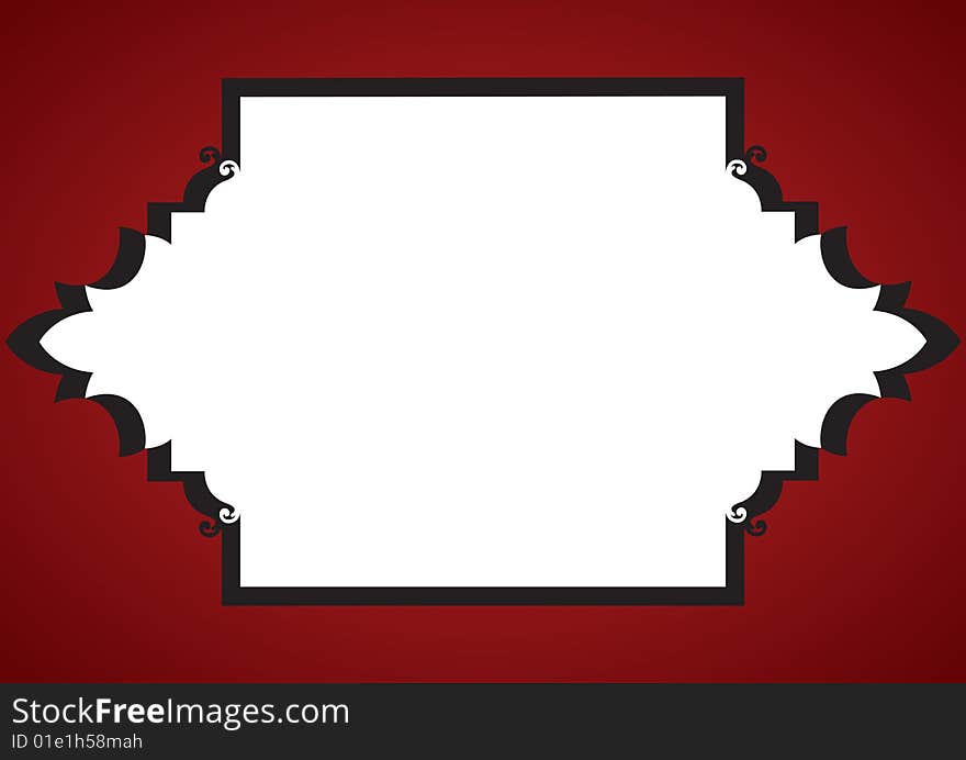 Classical frame design in red background