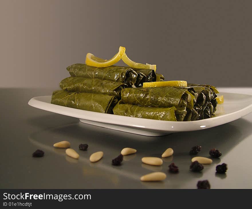 Greek or Turkish wraps food dolmadakias. Greek or Turkish wraps food dolmadakias