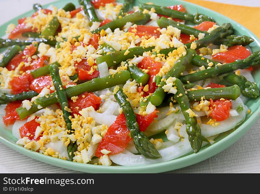 Vegetable salad mix on plate