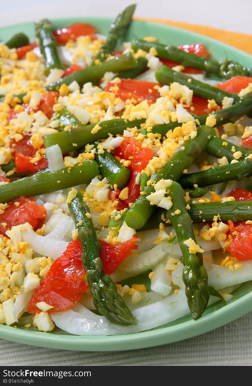 Vegetable salad mix on plate