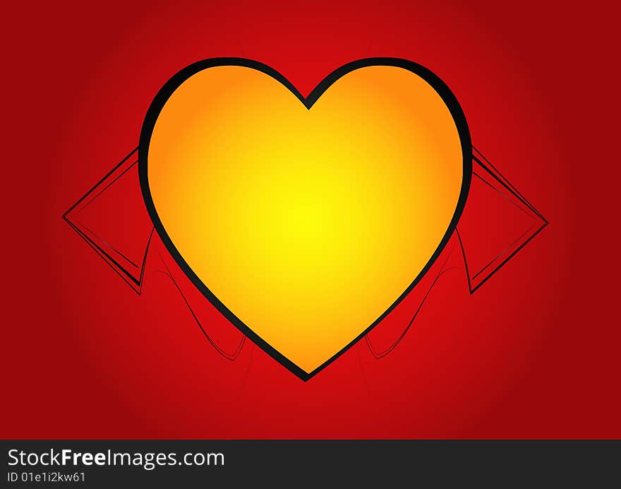 Heart in artistic red background. Heart in artistic red background