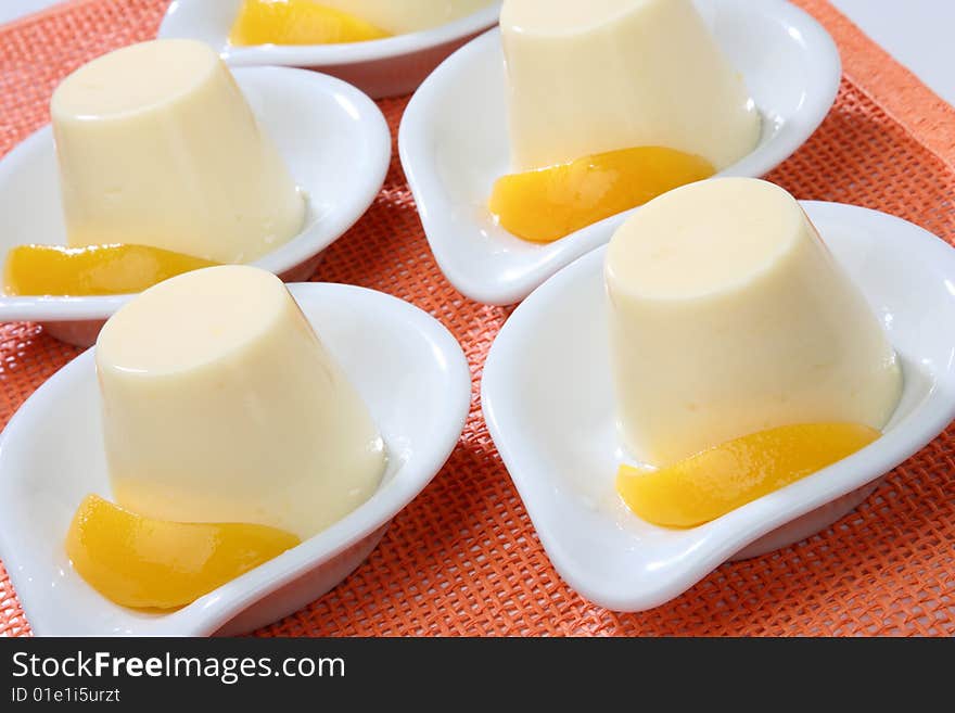 Yogurt Dessert With Peach Fruit