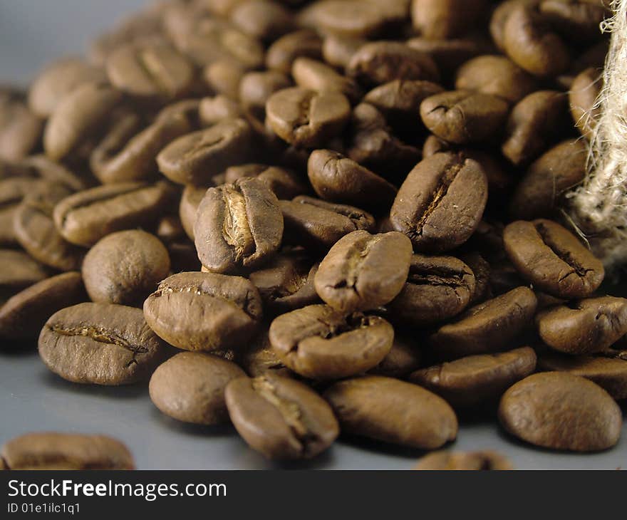 Turkish coffee pot and coffee beans. Turkish coffee pot and coffee beans