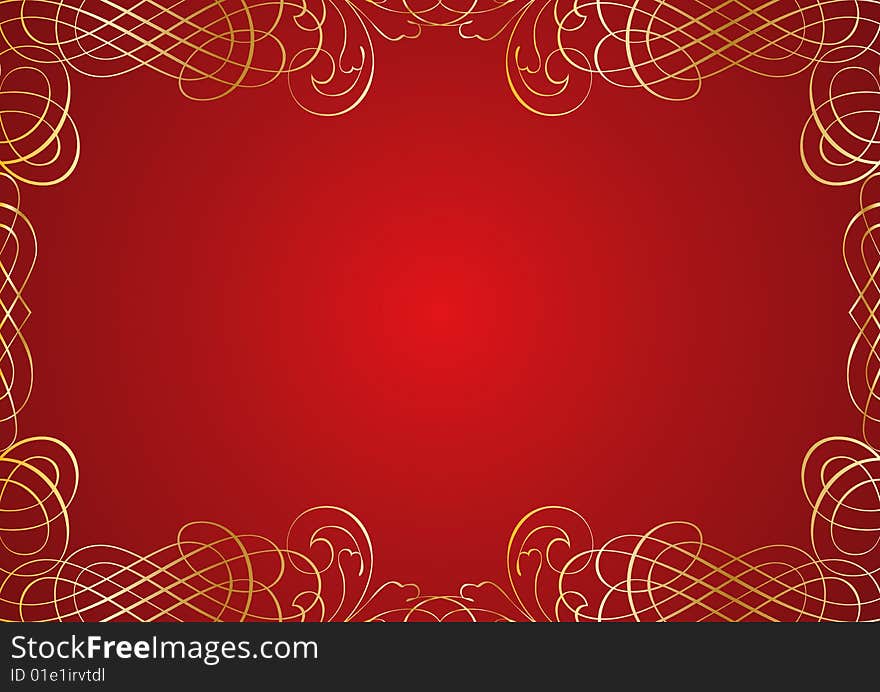 Royal red and gold ornamental background. Royal red and gold ornamental background
