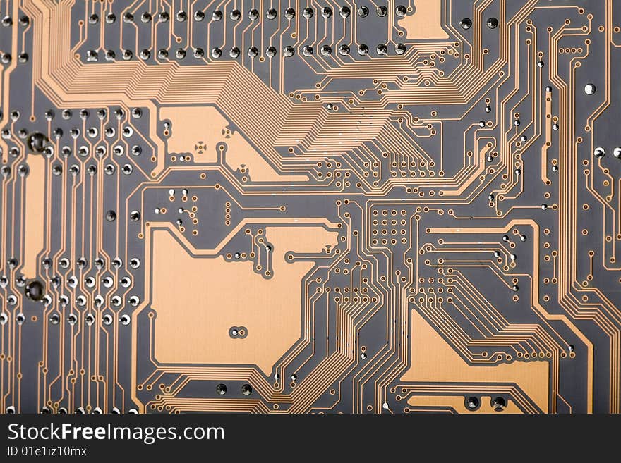 Section of a computer circuit board