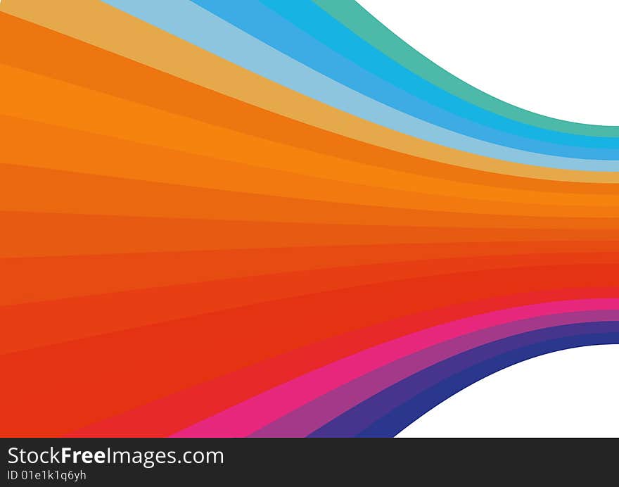 Abstract rainbow layered wavy style in black background. Abstract rainbow layered wavy style in black background